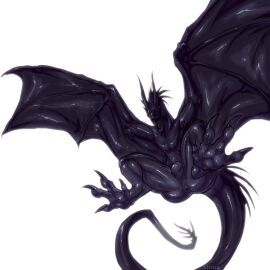 2022 4_toes anus black_body bulge claws digital_media_(artwork) dragon european_mythology feet hi_res horn latex latex_creature living_latex male membrane_(anatomy) membranous_wings mythological_creature mythological_scalie mythology open_mouth scalie simple_background spread_wings tail toe_claws toes western_dragon white_background wings wyvern zlvuxx