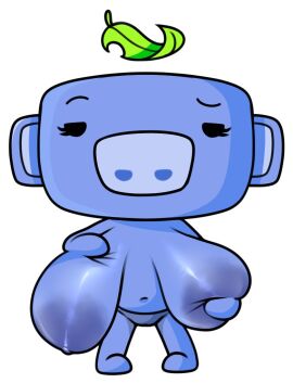 2024 big_breasts black_eyes blue_body blue_fur blue_skin breasts chipchell cleavage discord discord_(app) female female_only furry huge_breasts leaf nipples tagme wumpus