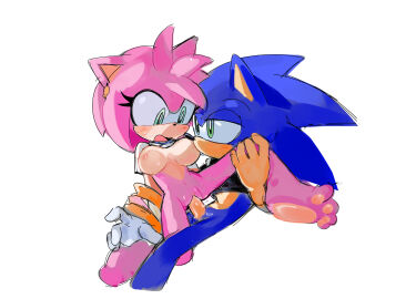 amy_rose breasts clothed_sex clothing cowgirl_position earrings female furry male medium_breasts pussy sega sonic_(series) sonic_the_hedgehog sonic_the_hedgehog_(series) tutifrurizuuu uncensored