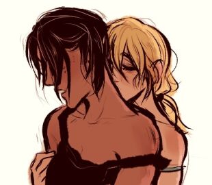 2girls arms_around_partner attack_on_titan blonde_hair breasts brown_hair christa_lenz cleavage closed_eyes color female freckles freckles_on_face front_view hair_over_one_eye historia_reiss imminent_sex kissing kissing_neck lighting long_hair partially_clothed romantic romantic_couple shingeki_no_kyojin spice_aisle teasing undressing unseen_female_face white_background wholesome ymir_(shingeki_no_kyojin) yuri