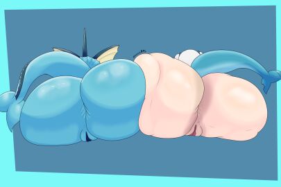 2girls anthro anus ass big_ass big_butt eeveelution female furry gawr_gura hololive hololive_english hololive_myth pokemon pokemon_(species) pokémon_(species) pussy secca_(artist) tail vaporeon virtual_youtuber