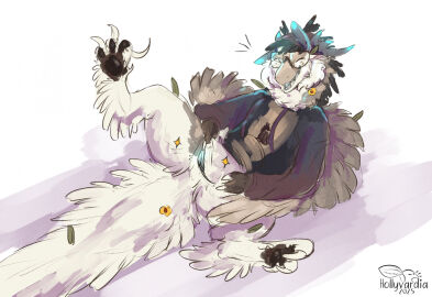 animal_genitalia black_pawpads blue_cloaca brown_body brown_fur claws cloaca deinonychus dinosaur dromaeosaurid feathered_dinosaur feathered_scalie feathers female feral fur genitals hi_res hollyvardia hollyvardia_(character) looking_at_viewer pawpads prehistoric_species presenting presenting_cloaca reptile scalie solo theropod white_body white_claws white_fur