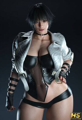 1girls 3d ass big_ass big_breasts black_hair breasts capcom devil_may_cry devil_may_cry_5 female hagiwara_studio hair heterochromia huge_breasts lady_(devil_may_cry) large_breasts light-skinned_female light_skin short_hair thick_thighs voluptuous voluptuous_female