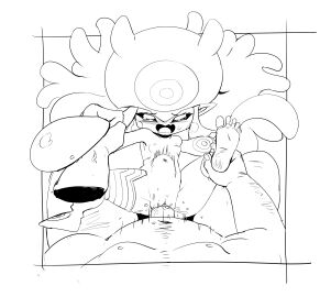 absurdres digimon digimon_(creature) feet female highres jellyfish_girl jellymon looking_at_viewer monster_girl oerba_yun_fang open_mouth papiruth sex spread_legs stomach_bulge tentacle tentacle_hair what