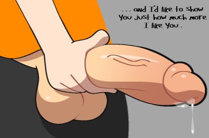 2023 balls big_penis cock dialogue dickgirl erection futanari hand_on_penis hihi_(vilepluff) huge_cock imminent_sex intersex nose_(vilepluff) penis precum trans_woman transfem vilepluff