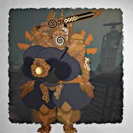 areola ass big_ass big_breasts big_butt bra breasts clock dark_areola dark_skin female genderswap giant_breasts gold_armor half_naked huge_breasts looking_at_viewer lustyknightdraws rule_63 skibidi_toilet skibidi_toilet_multiverse sword titan_clockman upgraded_titan_clock_man weapon wide_hips