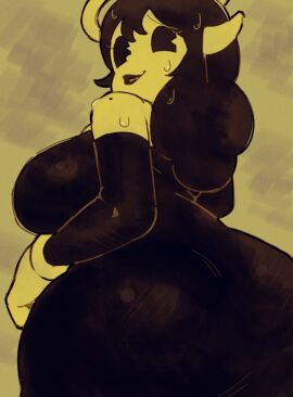 alice_angel ass ass_focus barely_visible_ass bendy_and_the_dark_revival bendy_and_the_ink_machine big_ass down_angle female fully_clothed hand_on_hip solo solo_female solo_focus spinarooz suggestive