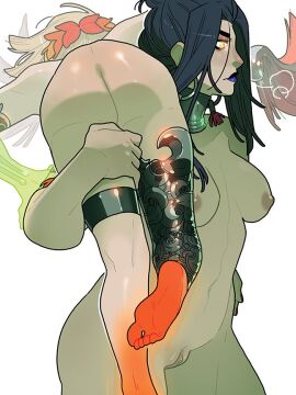 ass athletic athletic_female barefoot breasts carrying_partner female female_only hades_(game) hades_2 innkeeper_worm laurel_crown melinoe_(hades) melnem muscular muscular_female nemesis_(hades) nipples nude nude_female pussy size_difference soles toes vulva yuri