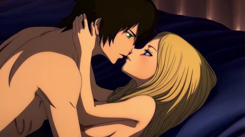 1boy1girl about_to_have_sex aged_up_characters ai_animation animation anime areola_slip attack_on_titan bedchamber belly belly_button belt blonde_female blonde_hair blue_blanket blue_eyes boy_on_top breasts candlelight closing_in couch couple_(romantic) curtains dark_brown_hair digital_media edited erehisu eren_jaeger exposed_breasts fan_animation girl_on_bottom green_eyes historia_reiss im_whoop imminent_kiss imminent_sex long_hair looking_at_partner mp4 muscular_male no_clothing no_sound queen ribcage serious shingeki_no_kyojin short_video sideboob smiling smiling_at_partner tagme video visible_areola