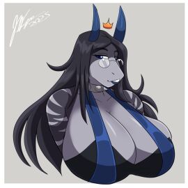 anthro anthro_only artjwink big_breasts breasts cleavage female fish huge_breasts jwinkz shark