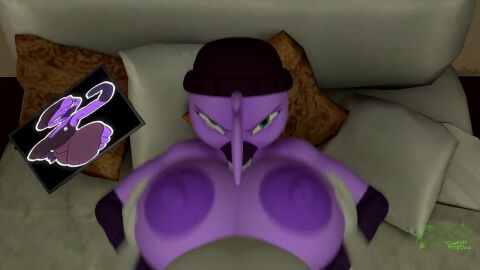3d 3d_animation 3d_render avian beat_banger bed boobjob bunfan_games hat high_quality high_resolution looking_at_viewer purple_nipples tagme tezcatl-ayauhtli titjob video zoe_monroe