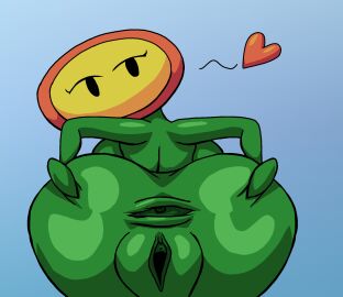 2025 anus ass asshole back_view backboob completely_nude female female_genitalia fire_flower fire_flower_(xandrecos) flower flower_girl green_body heart_symbol looking_at_viewer mario_(series) nintendo non_human plant plant_girl presenting_ass presenting_hindquarters pussy rear_view simple_background spread_anus spread_pussy spreading spreading_anus spreading_pussy super_mario_bros. super_mario_bros._3 teasing_penis teasing_with_butt youtube