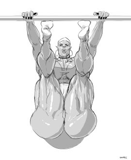 ass big_ass big_butt black_nails breasts calves earrings exercise female female_only greyscale hairy_anus hoop_earrings huge_breasts mature_female monochrome muscles muscular muscular_female naked naked_female nude nude_female orc orc_female pubic_hair sketch soles solo solo_female thick_thighs thighs vkorg working_out