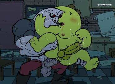 2boys anal angry_face big_cock big_penis blushing breasts buff burankoprn charlie_(smiling_friends) charlie_dompler chest_hair dark drooling fat_male feet gay gay_anal gay_sex james_(smiling_friends) male male_breasts male_only male_with_breasts overweight_male penis pink_skin pubes sex smiling_friends toony yaoi yellow_skin