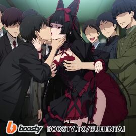 ai_generated ass black_hair breast_grab breasts cheating cheating_girlfriend disgust disgusted disgusted_look ear gangbang gate_-_jieitai_ka_no_chi_nite_kaku_tatakaeri gesture gesturing_at_viewer goth goth_girl gothic gothic_girl gothic_lolita kissing large_breasts licking licking_face licking_hair licking_lips lipstick lolita_fashion lolita_hairband long_hair looking_at_viewer makeup netorare noises ntr public red_lips red_lipstick red_nails rory_mercury saliva saliva_string saliva_trail smile smile_at_viewer smiling steam tagme video