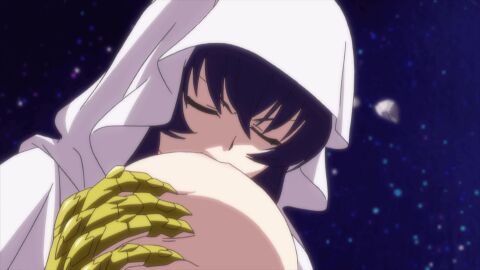 1girls animated aroused blue_hair blush breastfeeding breasts concentration drinking_milk eyes_closed feeding female gauntlets golden_tomo highres holding_breast hood huge_breasts in_heat kaneko_hiraku lactating_in_mouth large_breasts large_nipples leaking long_hair milking mind_control nipple_sucking nipples possessed possession qwaser_of_gold seikon_no_qwaser self_breast_sucking sucking sucking_nipples white_robe yamanobe_tomo