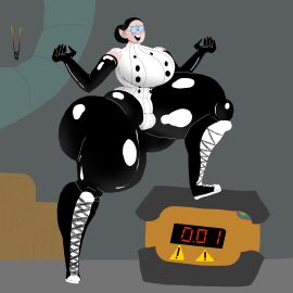 ass big_ass big_breasts big_butt big_legs bomb box breasts bridal_gauntlets buckteeth cameltoe chuck_taylors clothed cosplayer evil evil_grin evil_smile female freckles freckles_on_face hair hair_bun human hyper_ass hyper_thighs knee_high_boots labcoat latex latex_gloves laughing leotard nerd nerdy nerdy_female original_character pale_skin pussy scientist something_wicked_(artist) spandex thick thick_ass thick_thighs villain villainess