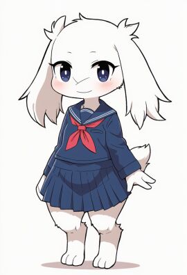 ai_generated alternate_costume cave_story mimiga novelai school_uniform sue_sakamoto