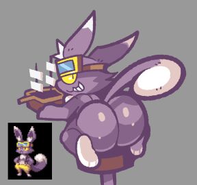 ass berryofmalice boat ear murasaki_(phantom_brave) nippon_ichi_software paws phantom_brave refference shiny shiny_ass shiny_butt shiny_skin tail