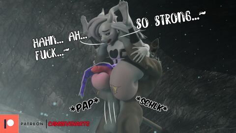 2_horns 3d anal_sex anus asriel_dreemurr asriel_dreemurr_(god_form) ass ass_focus balls barefoot bed big_ass big_balls big_butt big_penis black_body black_fur black_markings black_sclera butt_focus camseven digital_media_(artwork) fat_ass femboy full_nelson fur furry gay genitals goat god_of_hyperdeath hair hi_res horn huge_ass karma loincloth loincloth_aside male male_only mammal markings penis short_tail submissive_male tail thick_thighs tiptoes undertale undertale_(series) white_balls white_body white_eyes white_fur white_hair white_horn white_perineum wide_hips wolf