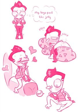 chirping d-blue dialogue feet heart_symbol humping humping_pillow invader_zim shaking_legs sound_effects zim