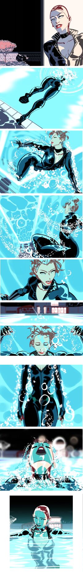 ass batnipsforever black_widow_(marvel) breasts comic female lipstick marvel marvel_comics underwater