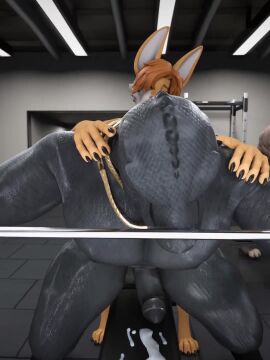 anal_sex animated anthro anthro_on_anthro ass back_view bouncing_balls bouncing_butt bouncing_pecs bouncing_penis canid chopanther cum epic_games exercise exhibitionism feline fortnite from_behind gay gym looking_pleasured male male/male male_only mammal moan moaning muscular muscular_male nude pecs penetration public public_nudity sexercise short_playtime size_difference small_dom_big_sub smaller_male sound tagme thunder_(fortnite) video voice_acted weightlifting