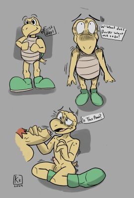 2024 4_fingers anthro arrow_sign balls balls_size_difference biped black_eyes bowser circumcised clothing dated dialogue disembodied_penis duo english_text erection fingers floating_eyebrows footwear foreskin gay genitals glans green_clothing green_footwear green_shell green_shoes grey_background hand_on_penis handjob hi_res humanoid_genitalia humanoid_penis kickingkeldeo koopa koopa_troopa looking_up male male/male mario_(series) multiple_images nervous nintendo nude open_mouth partially_retracted_foreskin penile penis penis_size_difference pink_glans pubes question_mark red_pubes retracted_foreskin scalie sex shadow shaking shell shivering shoes short_tail signature simple_background sitting speech_bubble standing stuttering tail tail_motion tailwag text thought_bubble tongue uncircumcised yellow_balls yellow_body yellow_foreskin yellow_penis yellow_skin