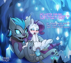 animal_genitalia animal_penis balls blue_hair canid canine_genitalia canine_penis dialogue diamond_dog_(mlp) duo english_text equid equine facial_piercing female female_penetrated feral feral_penetrated friendship_is_magic genitals hair hasbro hi_res hooves horn knot larger_male lennonblack male male/female male_penetrating male_penetrating_female mammal my_little_pony mythological_creature mythological_equine mythology nose_piercing nose_ring penetration penis piercing purple_hair pussy rarity_(mlp) ring_piercing sex size_difference smaller_female text thick_thighs unicorn vulva white_body