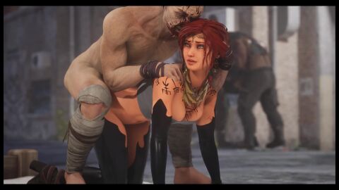 3d cd_projekt_red defeated_heroine doggy_style green_eyes gregnoff hd red_hair tagme the_witcher_(series) triss_merigold vaginal_penetration video wildlife_(video_game) zombie
