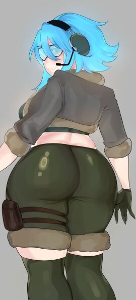1girls ass blue_hair breasts clothed entry_point female female_only roblox roblox_game robloxian sideboob sparrow_(entry_point) squishyte tagme