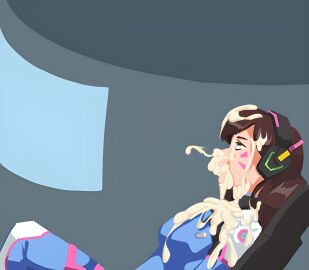 1girls after_fellatio after_oral ahe_gao breasts brown_hair cum cum_all_over cum_bubble cum_drinking cum_drip cum_dripping cum_dripping_down_chin cum_eating cum_in_mouth cum_inside cum_on_body cum_on_breasts cum_on_face cum_on_hair cum_out_mouth cum_out_nose cumdrip d.va drinking drinking_cum edit edited edited_official_artwork excessive_cum female female_focus female_only headphones nofapplease overwatch overwatch_2 rolling_eyes sitting solo solo_female solo_focus video_game video_game_character video_games