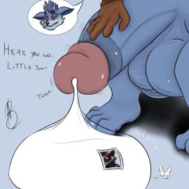 anthro balls big_breasts big_penis bodily_fluids breasts cock_vore condom condom_disposal cum cum_disposal cum_vore dialogue digestion duo filled_condom genital_fluids genitals hi_res huge_breasts huge_cock hyper hyper_breasts hyper_genitalia hyper_penis lagomorph league_of_legends leporid male male/male male_only mammal newt_rabbit newtrabbit penile penis polaroid_photo rabbit riot_games rumble_(lol) sexual_barrier_device solo tencent vore yordle