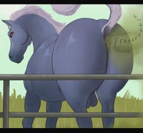 anus ass balls equid equine equine_anus fart fart_cloud fart_fetish feral horse horse_balls horse_fart horse_penis horsecock kurtis496 looking_at_viewer looking_back looking_back_at_viewer male mammal penis presenting presenting_anus presenting_hindquarters raised_tail red_eyes smelly solo tail