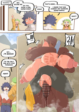 2boys 2girls ?! aged_up alternate_breast_size balls bianca_(pokemon) bianca_(pokemon_bw2) big_breasts bite_mark bite_mark_on_nipple breast_squeeze breasts breasts_bigger_than_head brown_hair censor_bar censored clothed_female_nude_male cock_sleeve dark-skinned_male dark_skin deception dialogue english_text erect_nipples faceless_male fanny_packing female female_ejaculation femsub game_freak gigantic_breasts hat head_thrown_back huge_balls huge_breasts huge_nipples hugh_(pokemon) hyper hyper_breasts lactation light-skinned_female light-skinned_male light_skin male male_penetrating_female meat_shield nintendo nipples pantyhose penis pokemon pokemon_bw2 pokemon_protagonist pokemon_rival pussy pussy_juice rosa_(pokemon) sex shirt_lift skirt skirt_around_one_leg slap_mark spoken_exclamation_mark squirting stealth_sex steamy stomach_bulge struggle struggling text thick_nipples tongue tongue_out torn_pantyhose twin_buns twintails vagina vaginal_penetration vaginal_sex woohyoot