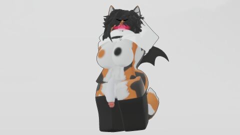 3d anthro calico_cat flustered furry futanari intersex roblox tagme thigh_highs