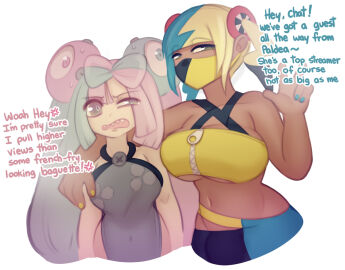 1futa 1futa1girl 1girls anger_vein canari_(pokemon) canary_(pokemon) female futa_with_female futanari intersex iono_(pokemon) nanjamo_(pokemon) pokemon pokemon_legends:_z-a pokemon_sv raikissu sfw