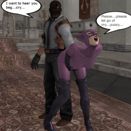 3d alstair2 batman:_arkham_city batman_(series) black_mask_(dc) catwoman catwoman_(arkham) catwoman_(arkham_city) catwoman_(long_halloween) comic comic_page cuntbusting dc dc_comics female low_blow roman_sionis selina_kyle