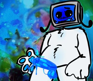 1boy 2d animate_inanimate artist_upload big_paws blush blushing character_request chubby clean cum digital_media dreamcore drip dripping dripping_cum fur gel jelly male penis perspective self_upload shitkinker1 slime slime_penis sticky sticky_cum submissive sweat toony tv_head weak whimpering white_fur