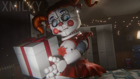 3d breasts circus_baby circus_baby_(fnaf) circus_baby_(original) clown clown_girl five_nights_at_freddy's five_nights_at_freddy's:_sister_location robot robot_girl solo x3milky