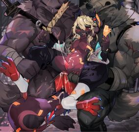 anal anal_orgasm anal_sex animal_genitalia anthro anthro_on_anthro anthro_penetrated anthro_penetrating anthro_penetrating_anthro ass biped bodily_fluids canid canine canis claws cum cum_in_ass cum_inside cum_while_penetrated cumshot double_anal double_penetration dr.kiyo ejaculation erection femboy fingers fur genital_fluids genital_slit genitals group group_sex hair hands-free hi_res horn interspecies kemono looking_pleasured male male/male male_on_bottom male_on_top male_penetrated male_penetrating male_penetrating_male mammal muscular muscular_anthro muscular_male on_bottom on_top orgasm penetration penile penile_penetration penis penis_in_ass penis_size_difference reverse_stand_and_carry_position scalie scar sex simultaneous_orgasms size_difference smaller_penetrated spread_legs spreading standing standing_sex tail tapering_penis threesome tokenyoudao trio wolf