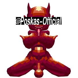 balls big_nipples breasts dark_skin demon demon_futa demon_girl demon_horns demon_tongue elf_ears erect_nipples erect_penis erection female futanari giant_breasts hard_nipples horns huge_breasts huge_cock intersex large_balls logo long_tongue low-angle_view nipples penis red_body red_skin self_upload shiny_skin skinny smile solo teeth watermark wide_hips