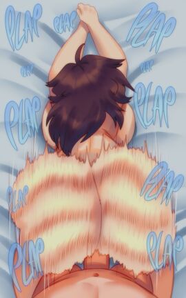 1boy 1girls ass_bigger_than_head ass_focus big_ass big_breasts bottom_heavy breasts brown_hair doggy_style female lueduar lueduartv lulú_(lueduar) male original penetration penis plap sex tagme