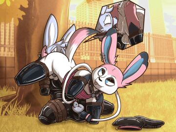 anal anal_plug anthro anus arms_bent arms_tied armwear backsack balls ballsack barefoot bennett_(abluebune) bitchsuit blue_eyes blush bodily_fluids bodysuit bondage bondage_gear bound buttplug buttplug_insertion chastity_cage chastity_device clothing collar cuff_(restraint) dominant dominant_male duo ear_piercing eeveelution feet femboy fence flat_chastity_cage gag gay generation_6_pokemon genital_fluids genitals lagomorph latex latex_armwear latex_clothing latex_legwear leaking_precum leather leather_cuffs leather_strap legwear leporid looking_back male male/male malesub mammal mostly_nude nintendo oral outside outside_sex pallas_(cheeseuschrist) petplay piercing plant plug_(sex_toy) plug_insertion pokemon pokemon_(species) precum public public_exposure public_sex rabbit restrained restraints rimming ring_gag roleplay saliva saliva_on_anus saliva_string sex sex_toy sex_toy_insertion skinsuit story story_in_description straps stripedcrocodile submissive_male sylveon tail tight_clothing tongue tongue_out tree yaoi zipper