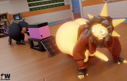 1boy 1girls 3d :o all_fours artist_logo ass bear bear_girl big_ass blender blender_(software) blender_eevee bottom_heavy bottomless bubble_ass bubble_butt curvaceous curvy curvy_body curvy_female curvy_figure elemental_creature elemental_humanoid epic_games fecharis female femboy fire fire_creature fire_humanoid fortnite fur huge_ass huge_butt huge_thighs jacket large_ass looking_back male orange_body penetration penis purple_body purple_fur pussy raven_team_leader sex_machine sex_toy snippwapp solar_panel sunspot_(fortnite) thick_thighs ursid ursine vaginal_penetration voluptuous voluptuous_female wide_hips yellow_body