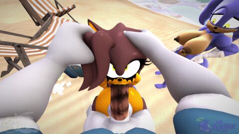 1boy 1girls adam_the_wolf anthro anthro_on_anthro anthro_penetrated beach beach_background big_ass big_balls big_breasts big_butt big_penis big_thighs bimbo bimbo_lips deep_blowjob deepthroat face_fucking female huge_ass huge_breasts huge_butt juicyducksfm knollie_(plumenjoyer) lipstick lipstick_mark lipstick_marks lipstick_on_penis lipstick_smear madwinte mobian_(species) night oral oral_penetration oral_sex original original_character original_characters outdoors plumenjoyerse rough_sex sfm smiley_(juicyducksfm) sonic_(series) sonic_the_hedgehog_(series) sound source_filmmaker tagme video