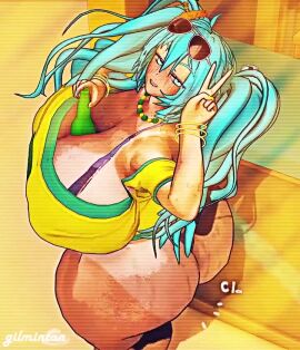 1girls animated ass_clapping brazilian_miku huge_ass mp4 tagme video