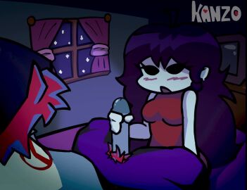 1080p 1girls 2d 2d_animation 30_seconds ahe_gao animated background_noise bedroom blush boyfriend_(friday_night_funkin) clothed_female cum cum_on_face cum_on_tongue cumshot facial fnf friday_night_funkin girlfriend_(friday_night_funkin) hand_on_penis handjob heart kanzo_(artist) male_pubic_hair night night_time open_mouth penis pubic_hair sound sound_effects steamy_breath stroking_cock stroking_penis tagme tongue_out unseen_male_face video