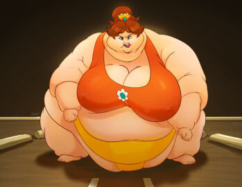 1girls barely_clothed belly big_belly big_breasts breasts clothing enormous_breasts fat fat_belly fat_female fat_rolls female female_only ffanumber5 gigantic_belly gigantic_breasts huge_belly huge_breasts human large_belly large_breasts mario_(series) morbidly_obese morbidly_obese_female nintendo obese obese_female overweight overweight_female princess princess_daisy royalty sumo super_mario_bros.