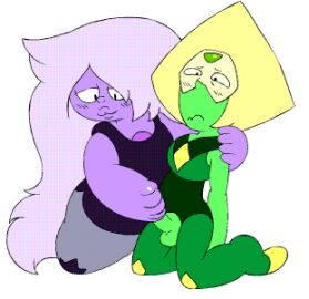 1futa 1girls 2016 amethyst_(steven_universe) animated blush cartoon_network clothed cum digital_media_(artwork) female futa_on_female futanari handjob intersex kneeling lowres orgasm peridot_(steven_universe) reach_around spiceleaf steven_universe tagme